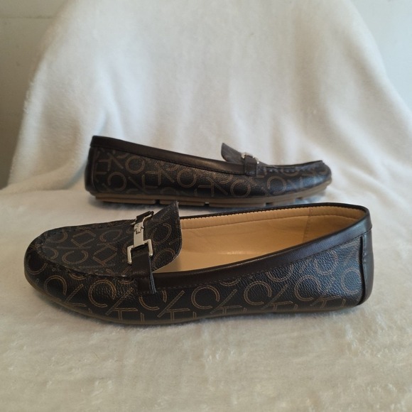 Calvin Klein Women's Logo Loafers Slip-On Flats Monogram CK Brown Size 7.5M - Picture 12 of 12